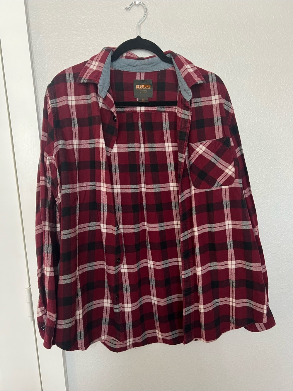 Men's Red Plaid Button-Down Shirt - Red